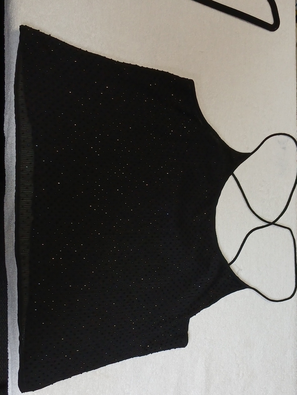 Claiborne Black Sparkle Strappy Tank Top